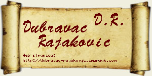 Dubravac Rajaković vizit kartica